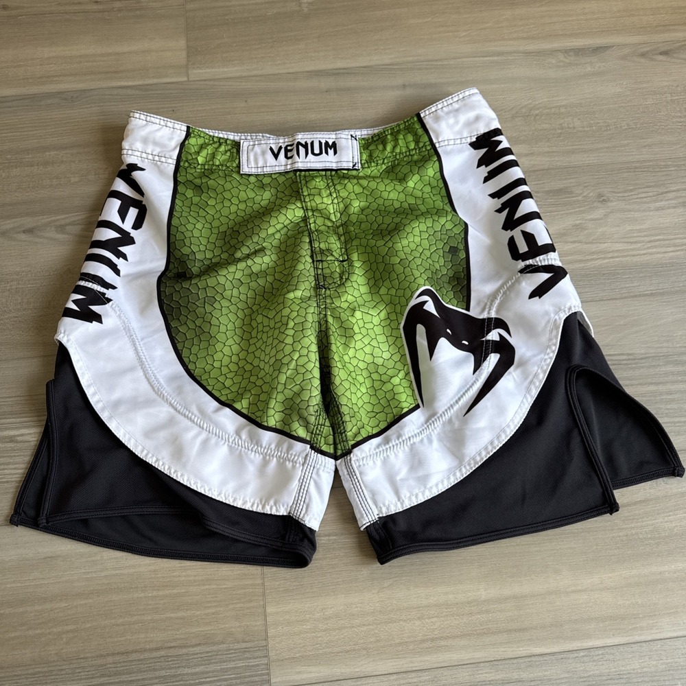 Venum Men's MMA Fight Shorts Black Green - Size 36 XL Board Shorts Grappling